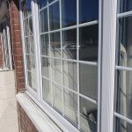 Close-up of sparkling clean window after professional cleaning in Pontefract
